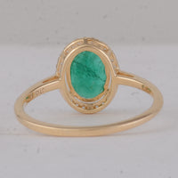 1.22 Ct Oval Emerald 9K Gold Ring
