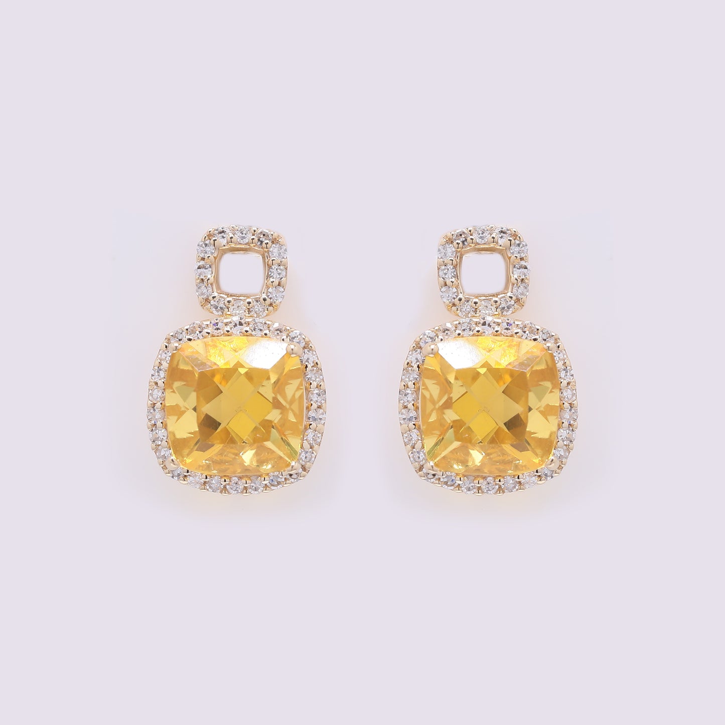2.12 Ct Cushion Mixed Cut Natural Fire Opal 14K Gold Earrings
