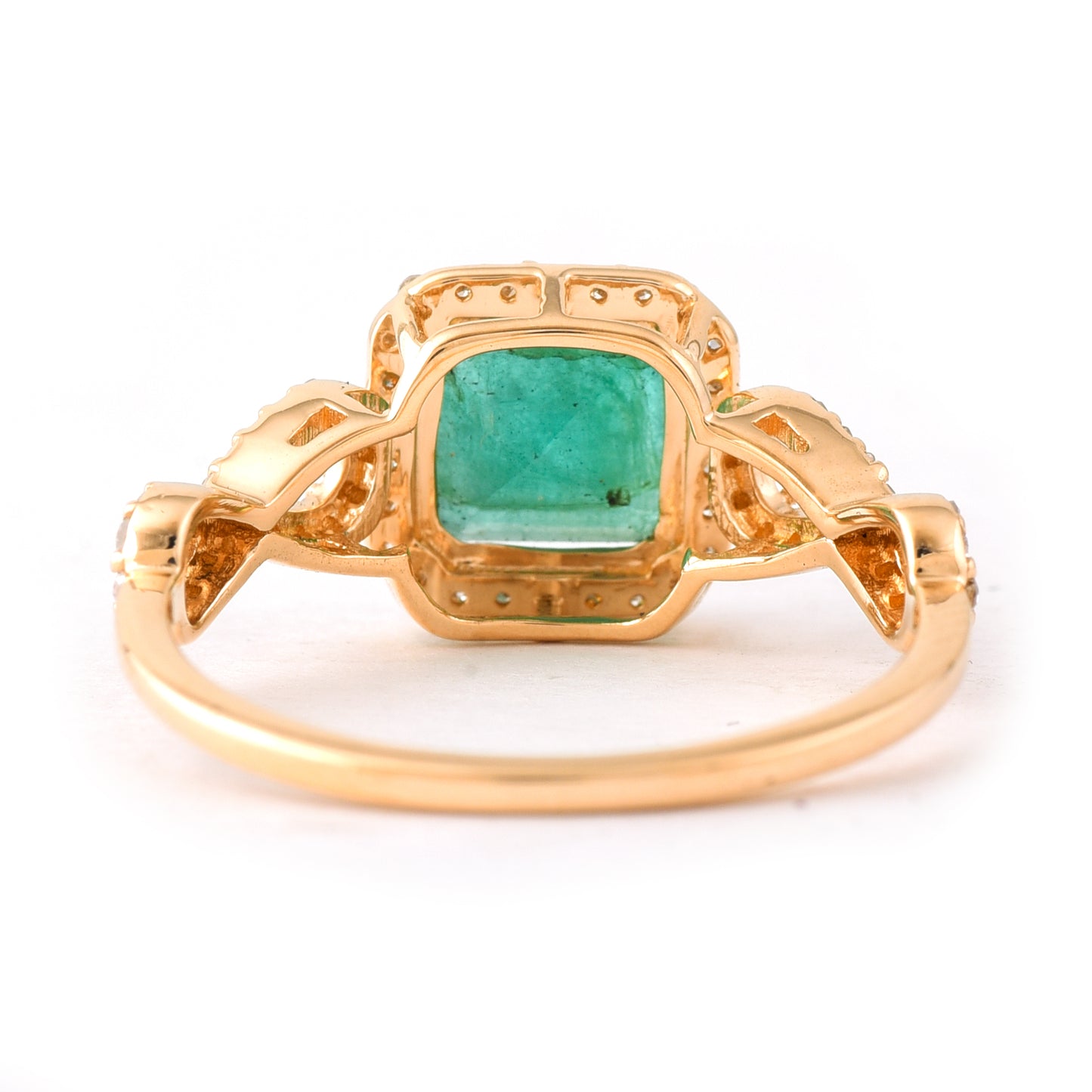 1.59 Ct Octagon Step Cut Natural Emerald 14K Gold Ring