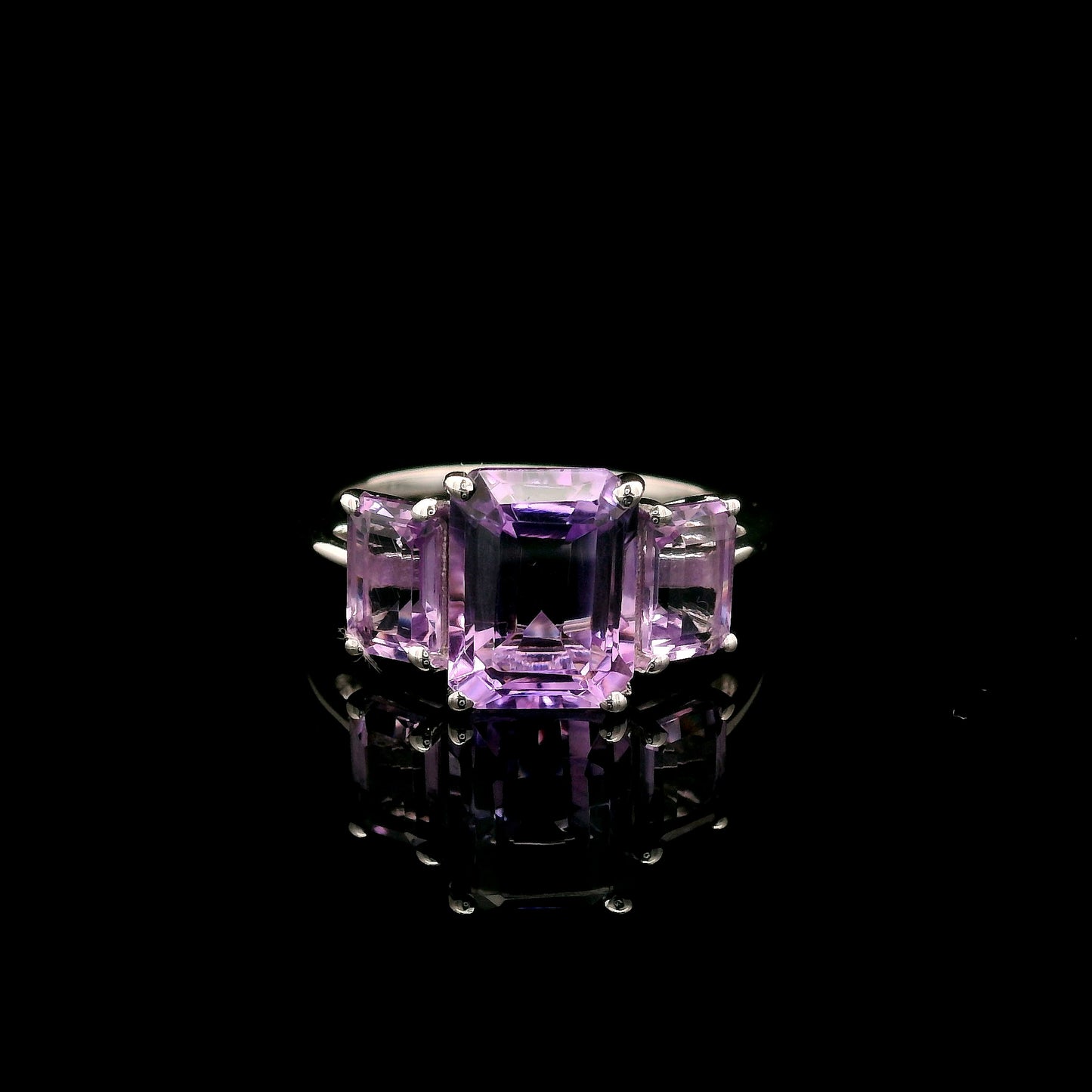 3.35 Ct Octagon Amethyst 925 Sterling Silver Ring