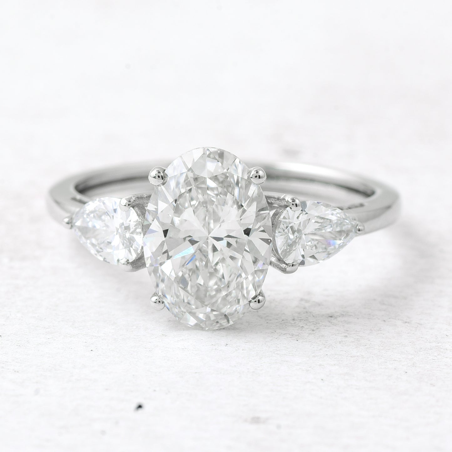 2.75 Ct Oval Lab Grown Diamond 950 Platinum Ring