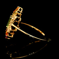 1.82 Ct Octagon Multi Sapphire 14K Gold Ring