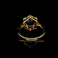 3.15 Ct Cushion Mixed Cut Natural Tanzanite 14K Gold Ring