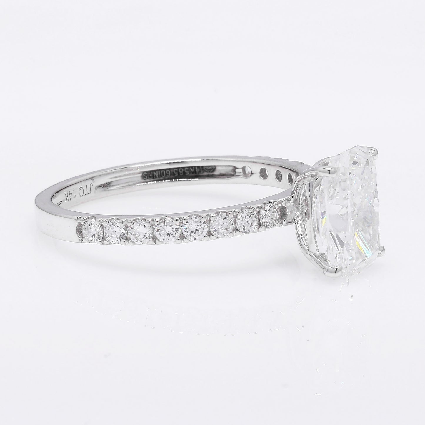 2.16 Ct Cushion Modified Brilliant Lab Grown Diamond 14K Gold Ring