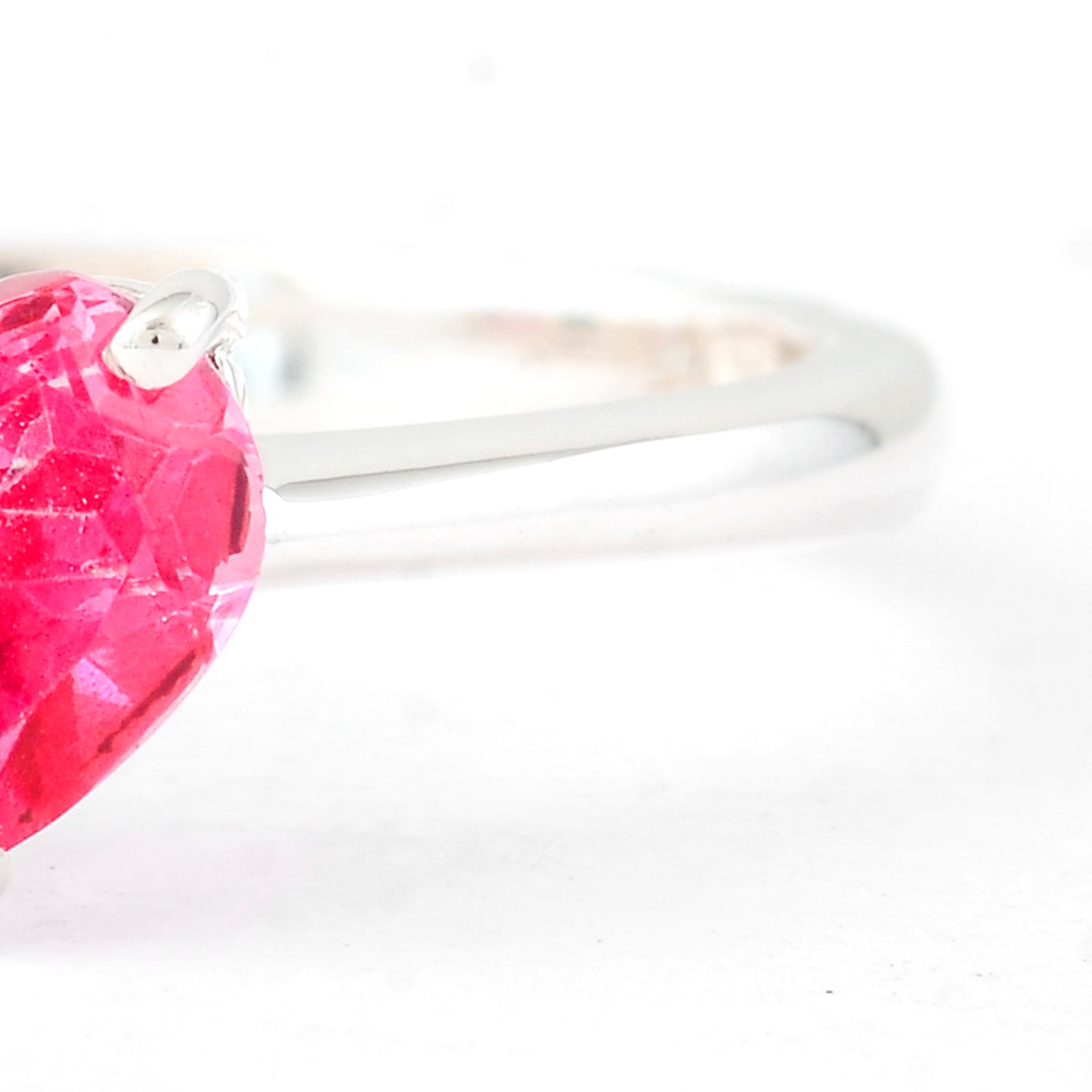 1.38 Ct Heart Pink Topaz, 925 Sterling Silver Ring