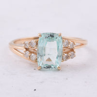 1.81 Ct Cushion Natural Emerald 14K Gold Ring