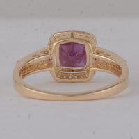 2.15 Ct Cushion Fancy Sapphire 9K Gold Ring