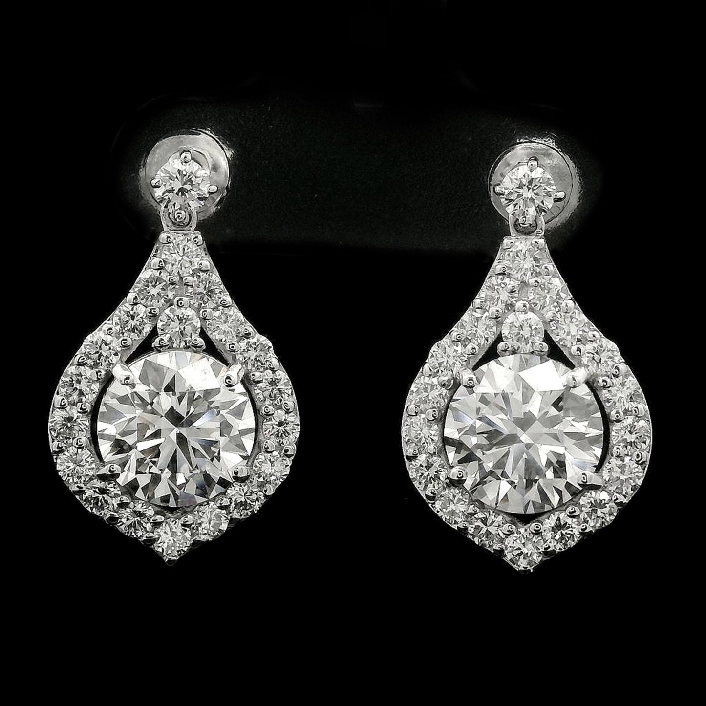 4.28 Carats Lab Grown Diamond 14K Gold Earrings
