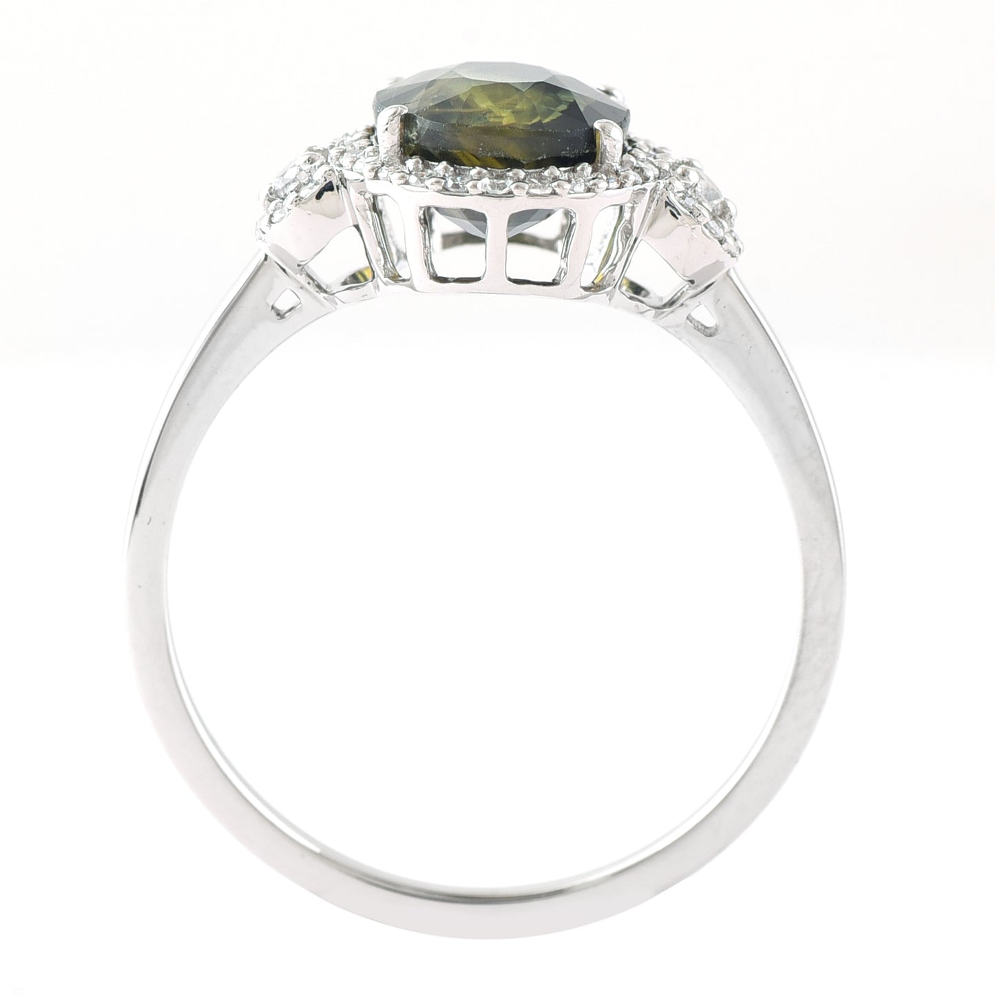 2.55 Ct Oval Mixed Cut Natural Bi-Coloured Sapphire 950 Platinum Ring