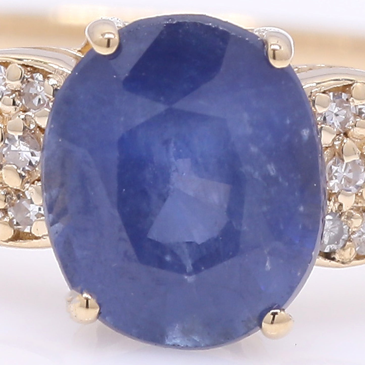 1.48 Ct Oval Mixed Cut Natural Sapphire 14K Gold Ring