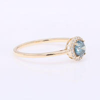 0.57 Ct Round Blue Diamond 14K Gold Ring