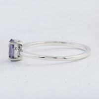 0.41 Ct Oval Amethyst 925 Sterling Silver Ring