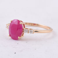 2.30 Ct Oval Natural Ruby 14K Gold Ring