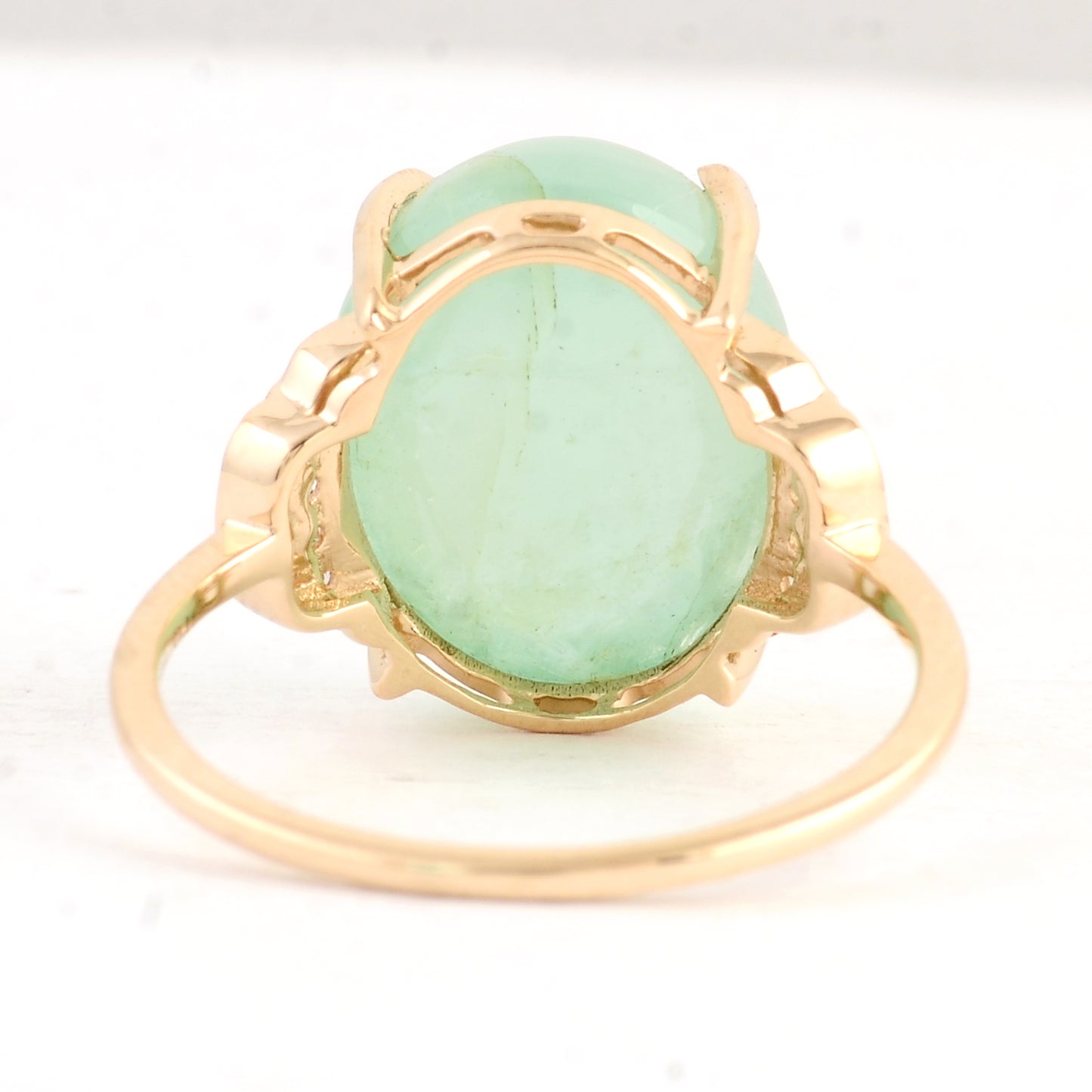 10.42 Ct Oval Emerald 14K Gold Ring
