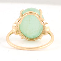 10.42 Ct Oval Emerald 14K Gold Ring