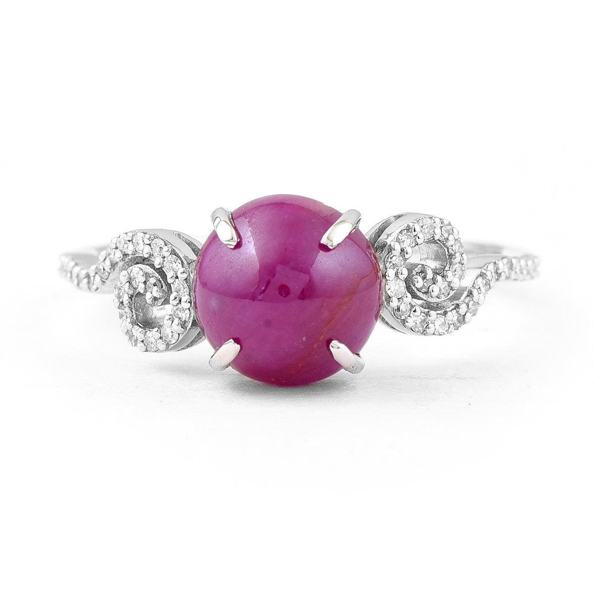 2.99 Ct Round Mixed Cut Natural Ruby 950 Platinum Ring