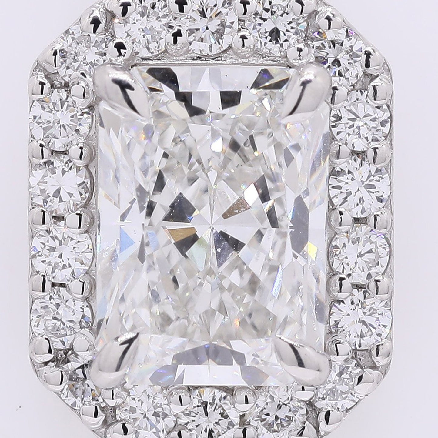 2.28 Ct Cut Cornere Rectangular Modifie Brilliant Lab Grown Diamond 950 Platinum Pendant