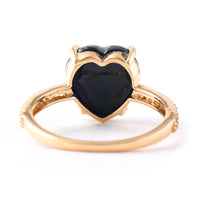 5.85 Ct Heart Cabochon Natural Sapphire 14K Gold Ring