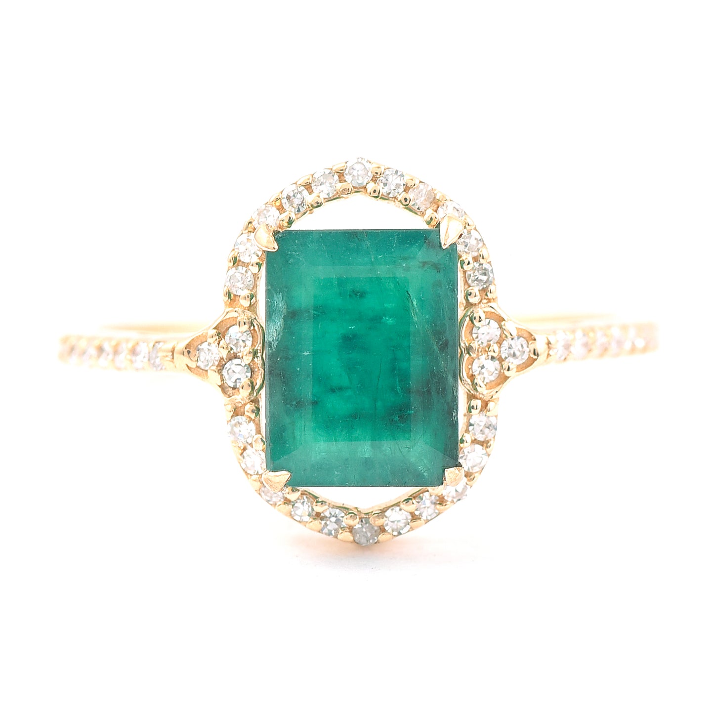 1.24 Ct Octagon Emerald 14K Gold Ring