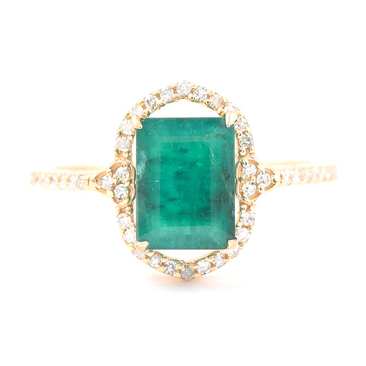 1.24 Ct Octagon Emerald 14K Gold Ring