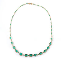 22.26 Ct Natural Emerald 14K Gold Necklace