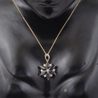 3.20 Ct Marquise Sapphire 14K Gold Pendant