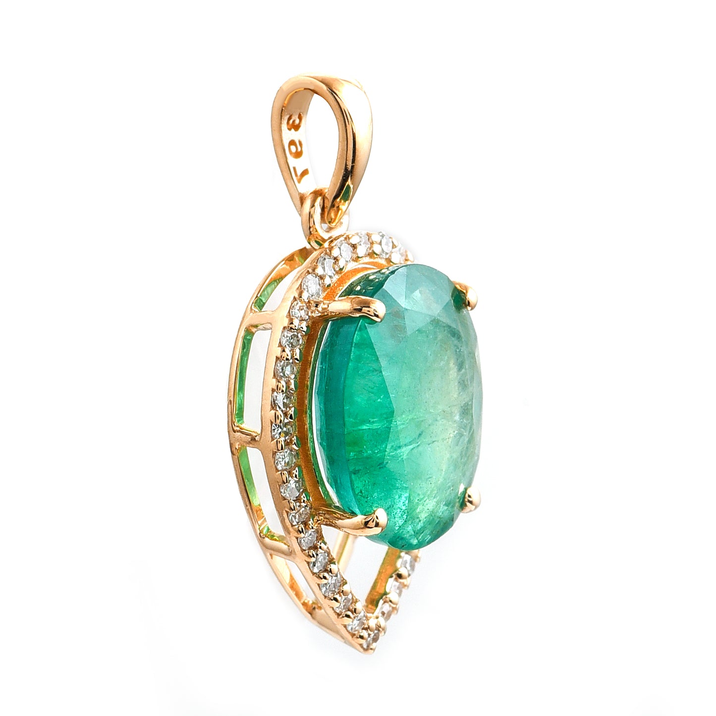 2.66 Ct Oval Emerald 14K Gold Pendant