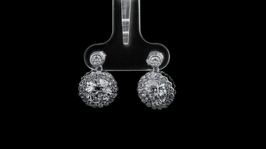 3.69 Carats Lab Grown Diamond 14K Gold Earrings