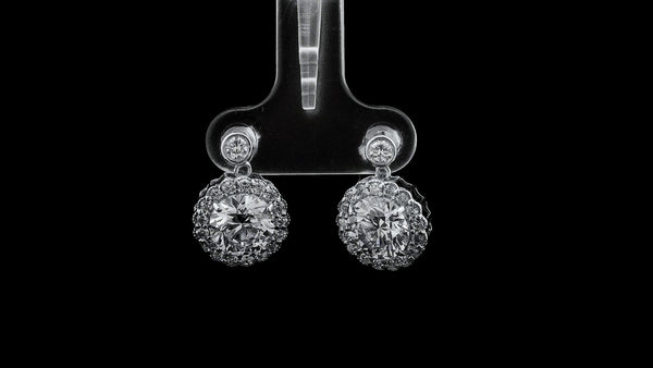 3.69 Carats Lab Grown Diamond 14K Gold Earrings
