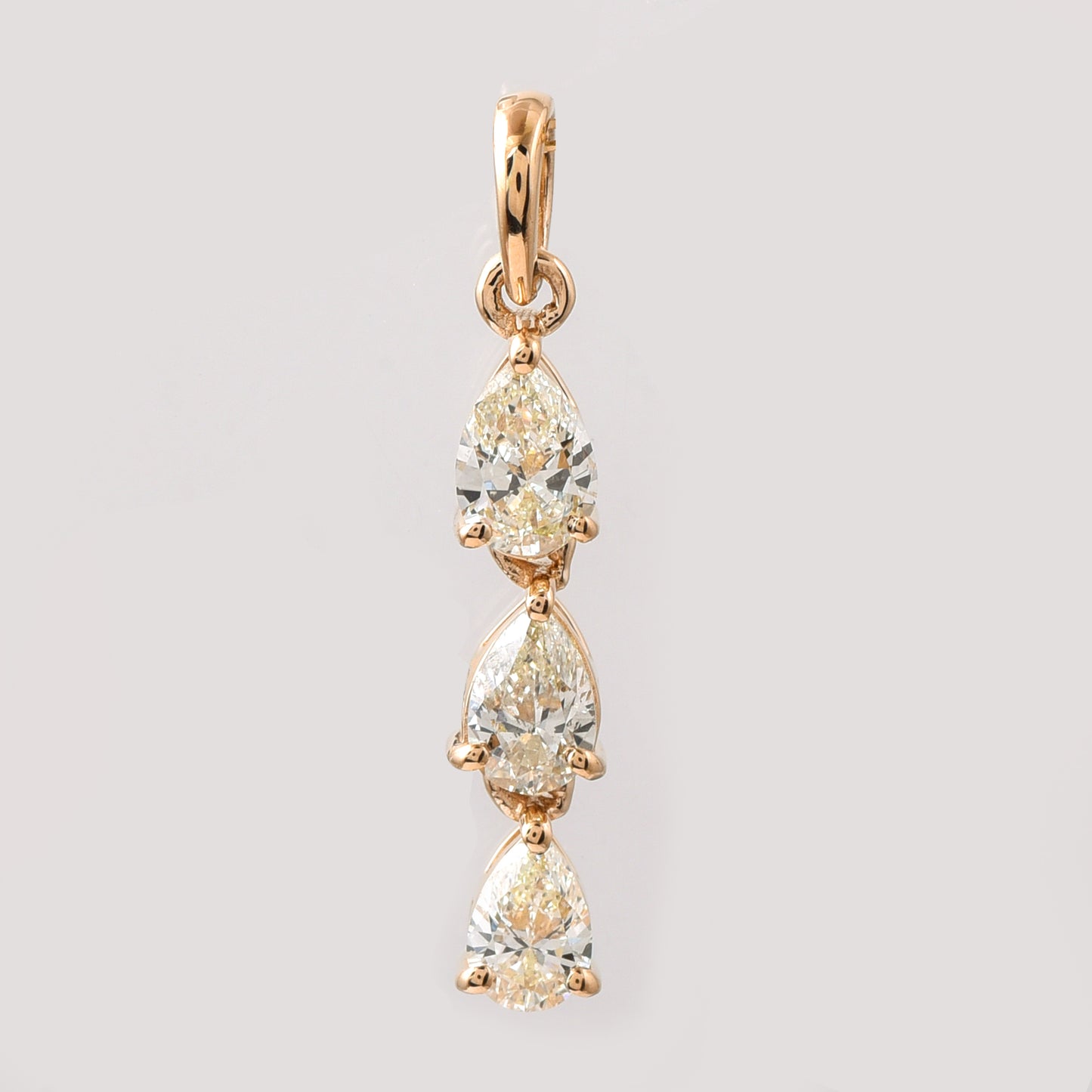 0.53 Ct Pear Diamond 14K Gold Pendant