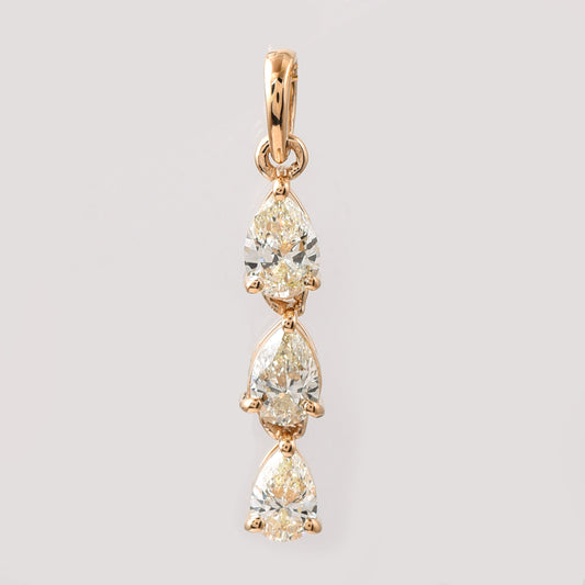 0.53 Ct Pear Diamond 14K Gold Pendant
