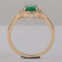 1.50 Ct Oval Emerald 9K Gold Ring