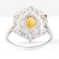 2.14 Ct Oval Mixed Cut, Marquise Mixed Cut Natural Multi-Coloured Tourmaline 950 Platinum Ring