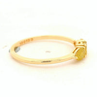 0.60 Ct Pear Yellow Diamond 14K Gold Ring