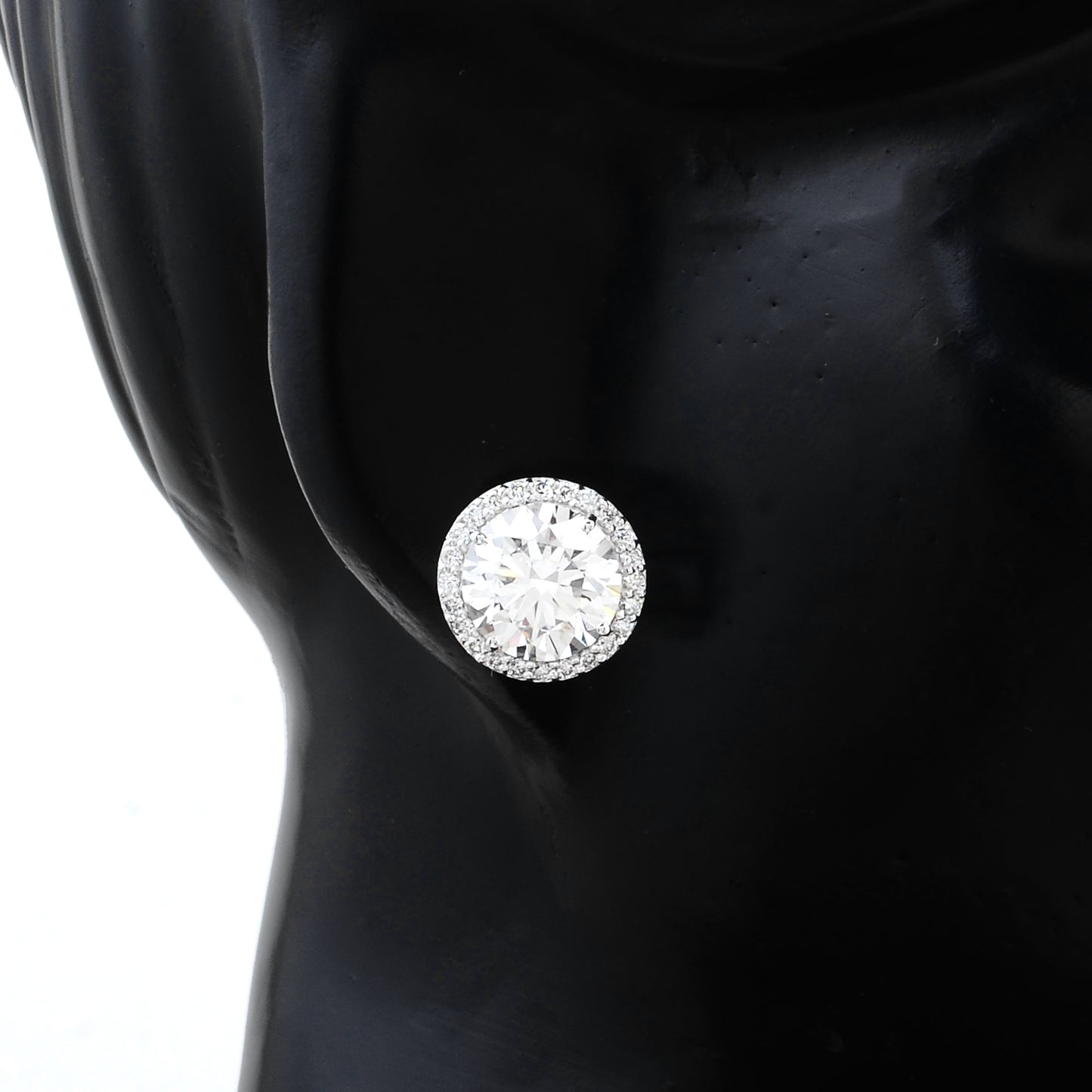 6.07 Carats Lab Grown Diamond 14K Gold Earrings