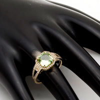 2.30 Ct Octagon Natural Eridot 14K Gold Ring