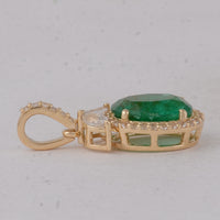 1.71 Ct Oval Emerald 9K Gold Pendant