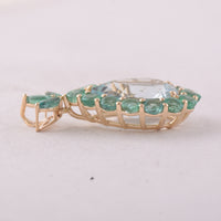 5.10 Ct Pear Aquamarine 9K Gold Pendant