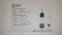 4.19 Ct Emerald Cut Lab Grown Sapphire 14K Gold Pendant