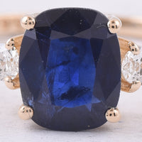 1.74 Ct Cushion Natural Sapphire 14K Gold Ring
