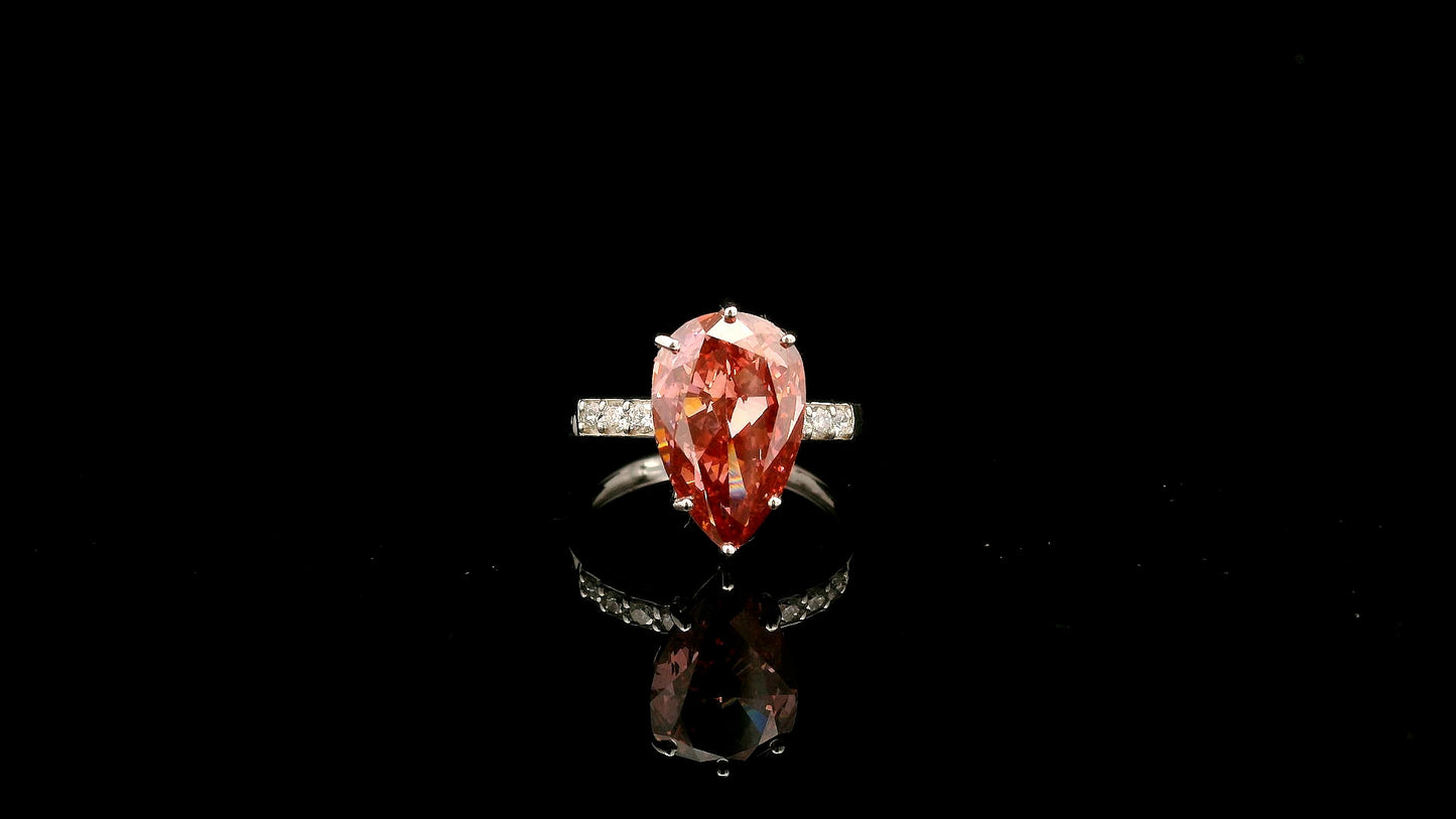 5.22 Carats Pink Lab Grown Diamond 14K Gold Ring