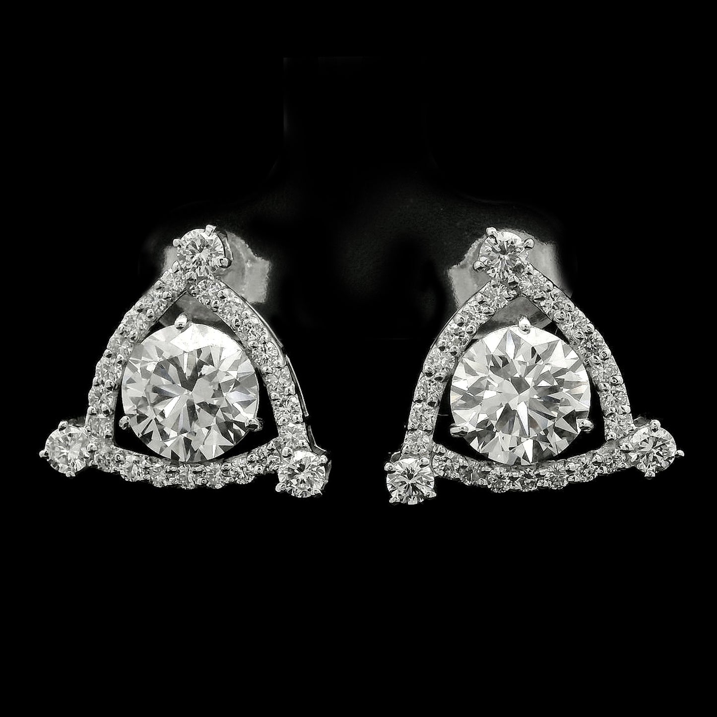 4.12 Carats Lab Grown Diamond 14K Gold Earrings