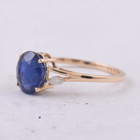 2.39 Ct Oval Natural Sapphire 14K Gold Ring