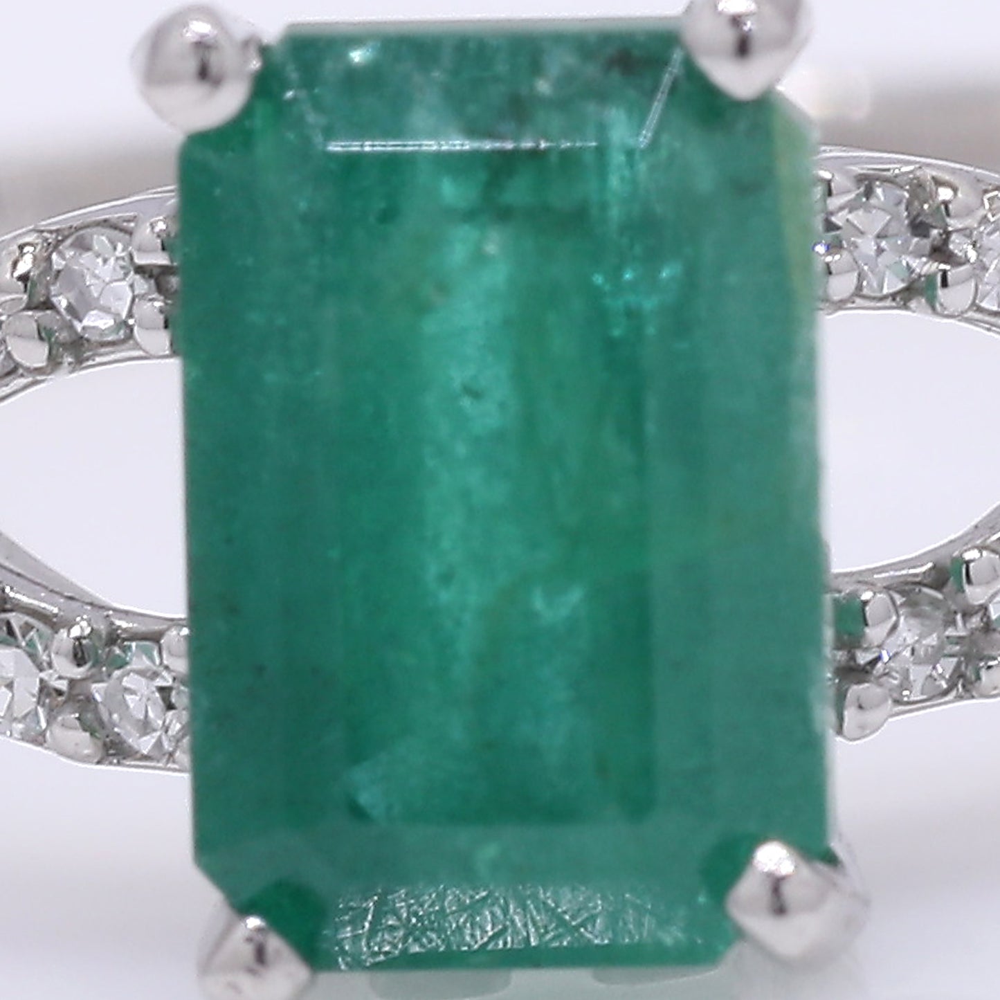 1.31 Ct Octagon Step Cut Natural Emerald 950 Platinum Ring