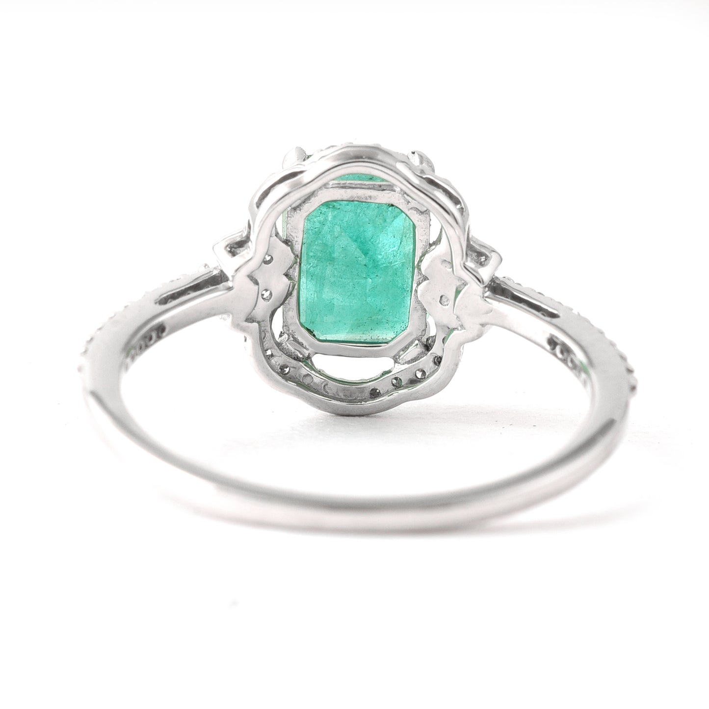 1.62 Ct Octagon Step Cut Natural Emerald 950 Platinum Ring