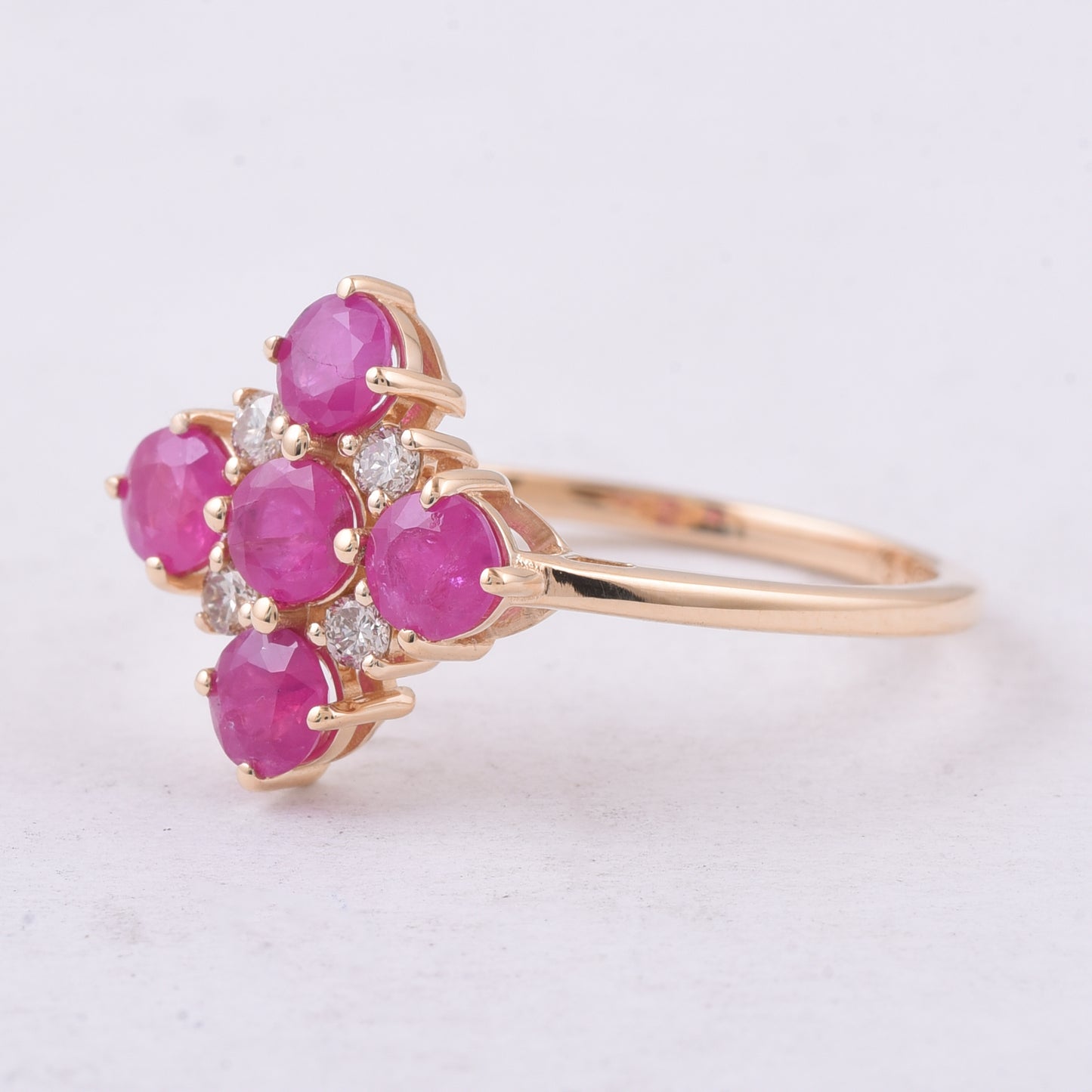 1.42 Ct Round Natural Ruby 14K Gold Ring
