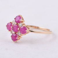 1.42 Ct Round Natural Ruby 14K Gold Ring