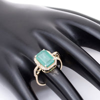3.60 Ct Octagon Natural Emerald 14K Gold Ring