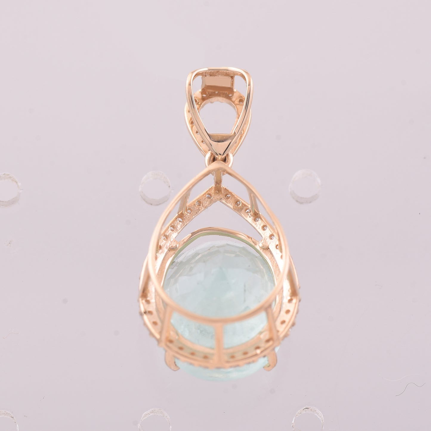 6.04 Ct Oval Mixed Cut Natural Beryl 14K Gold Pendant