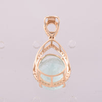 6.04 Ct Oval Mixed Cut Natural Beryl 14K Gold Pendant